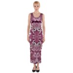 Pink marbling symmetry Fitted Maxi Dress