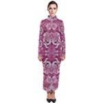 Pink marbling symmetry Turtleneck Maxi Dress