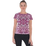 Pink marbling symmetry Short Sleeve Sports Top 