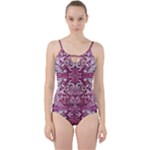 Pink marbling symmetry Cut Out Top Tankini Set