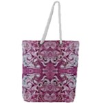 Pink marbling symmetry Full Print Rope Handle Tote (Large)