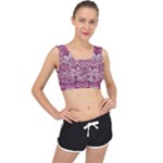 Pink marbling symmetry V-Back Sports Bra