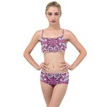 Pink marbling symmetry Layered Top Bikini Set