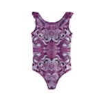 Pink marbling symmetry Kids  Frill Swimsuit