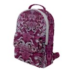 Pink marbling symmetry Flap Pocket Backpack (Large)