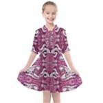 Pink marbling symmetry Kids  All Frills Chiffon Dress