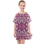 Pink marbling symmetry Kids  One Piece Chiffon Dress