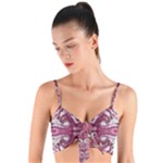 Pink marbling symmetry Woven Tie Front Bralet