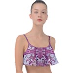 Pink marbling symmetry Frill Bikini Top