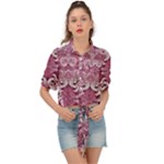Pink marbling symmetry Tie Front Shirt 