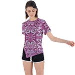 Pink marbling symmetry Asymmetrical Short Sleeve Sports Tee