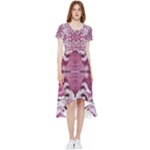 Pink marbling symmetry High Low Boho Dress