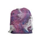 Violet feathers Drawstring Pouch (Large)