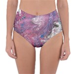 Violet feathers Reversible High-Waist Bikini Bottoms