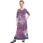 Violet feathers Kids  Quarter Sleeve Maxi Dress