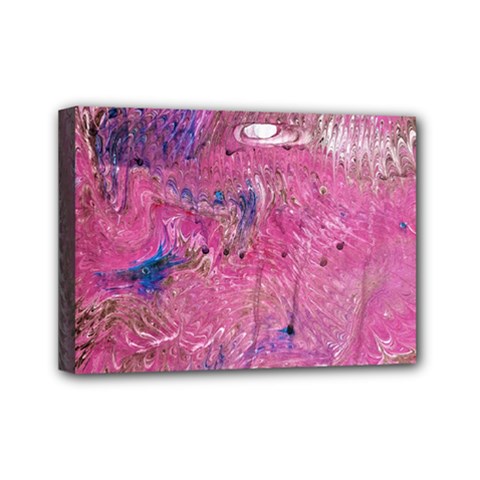 Pink feathers Mini Canvas 7  x 5  (Stretched) from ArtsNow.com