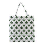 Weed at white, ganja leafs pattern, 420 hemp regular theme Grocery Tote Bag