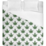 Weed at white, ganja leafs pattern, 420 hemp regular theme Duvet Cover (King Size)