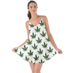 Weed at white, ganja leafs pattern, 420 hemp regular theme Love the Sun Cover Up