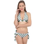 Weed at white, ganja leafs pattern, 420 hemp regular theme Tie It Up Bikini Set