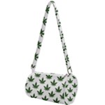 Weed at white, ganja leafs pattern, 420 hemp regular theme Mini Cylinder Bag