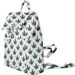 Weed at white, ganja leafs pattern, 420 hemp regular theme Buckle Everyday Backpack