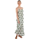 Weed at white, ganja leafs pattern, 420 hemp regular theme Cami Maxi Ruffle Chiffon Dress