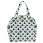 Weed at white, ganja leafs pattern, 420 hemp regular theme Boxy Hand Bag