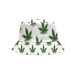 Weed at white, ganja leafs pattern, 420 hemp regular theme Bucket Hat (Kids)