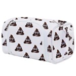 Happy poo pattern, funny emoji, emoticon theme, vector Toiletries Pouch