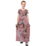 Pink swirls Kids  Short Sleeve Maxi Dress