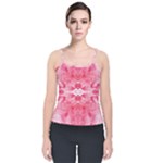 Pink Marbling Ornate Velvet Spaghetti Strap Top