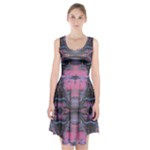 Grey Pink Module  Racerback Midi Dress