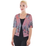 Pink Arabesque Cropped Button Cardigan
