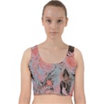 Pink Arabesque Velvet Racer Back Crop Top