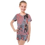 Pink Arabesque Kids  Mesh Tee and Shorts Set