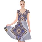 Abiogenisis Cap Sleeve Front Wrap Midi Dress