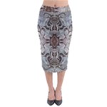 Turquoise Black Arabesque Repeats Midi Pencil Skirt