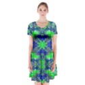 Short Sleeve V-neck Flare Dress 