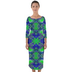 Quarter Sleeve Midi Bodycon Dress 