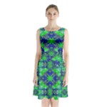Frequencee Sleeveless Waist Tie Chiffon Dress