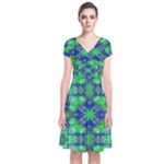 Frequencee Short Sleeve Front Wrap Dress