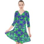 Frequencee Quarter Sleeve Front Wrap Dress