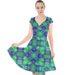 Frequencee Cap Sleeve Front Wrap Midi Dress
