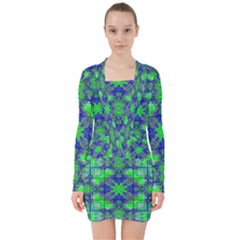 V-neck Bodycon Long Sleeve Dress 