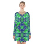 Frequencee Long Sleeve Velvet V-neck Dress