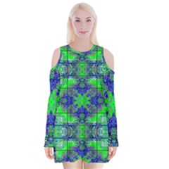 Frequencee Velvet Long Sleeve Shoulder Cutout Dress from ArtsNow.com