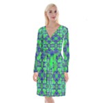 Frequencee Long Sleeve Velvet Front Wrap Dress