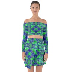 Off Shoulder Top with Skirt Set 