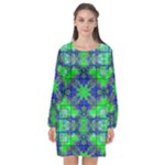 Frequencee Long Sleeve Chiffon Shift Dress 